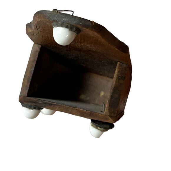 Vintage Wooden Micro Key Holder Handmade Rustic Distressed Kitchen Decor Basket - Picture 2 of 4